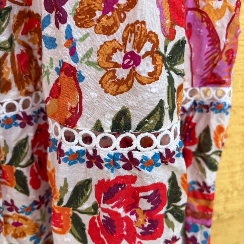 FARM Rio Pink Floral V-Neck Maxi Dress with Tie Sleeves - Picture 10 of 16